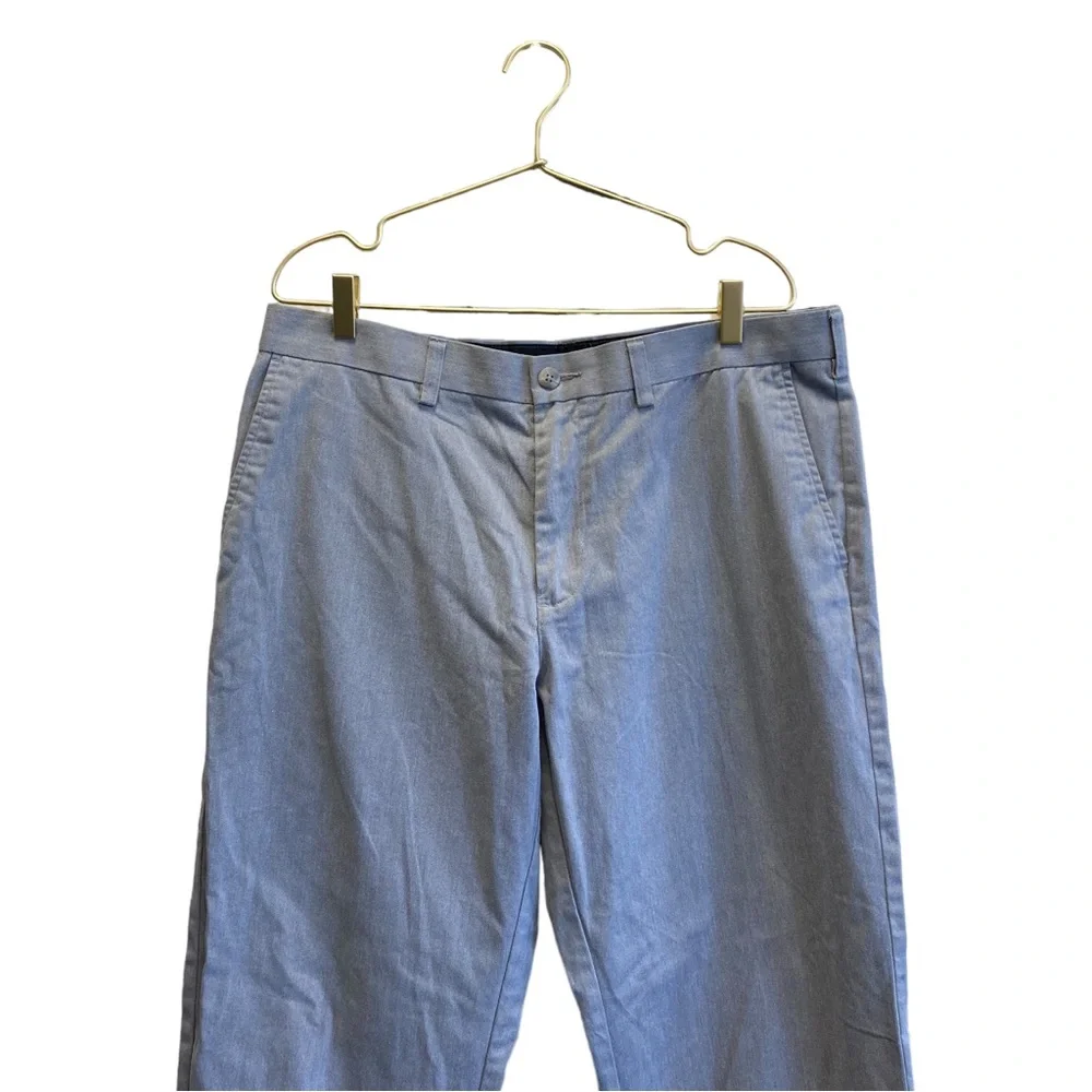 Croft & Barrow Mens Pants 36x32 Straight Leg‎ Light Blue Chambray Trousers 0009
